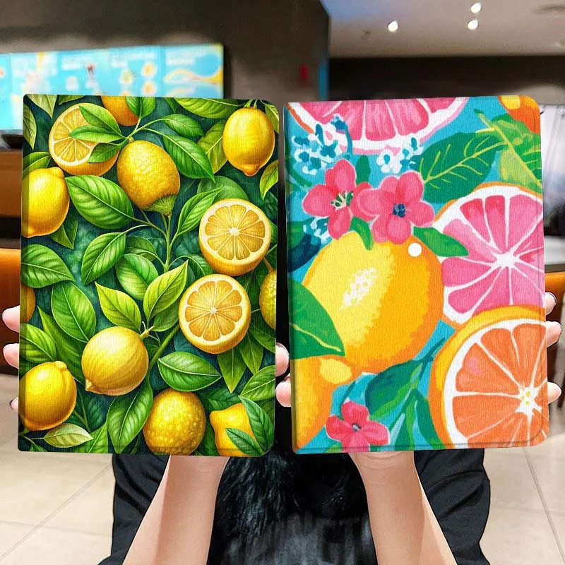 

Fresh Lemon Leaf Pattern Tablet Case For Lenovo Xiaoxin Legion Pad Tab Pro GT Y700 Gen4 2 11 P11 M10 K10 3rd Plus Gen Gift