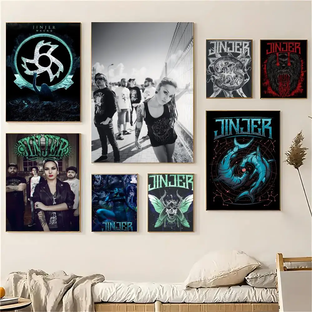 Jinjer Band Progressive Metal Poster Self-adhesive Advanced Aesthetic Printing Paper Wall Art for Living Room Home Decor