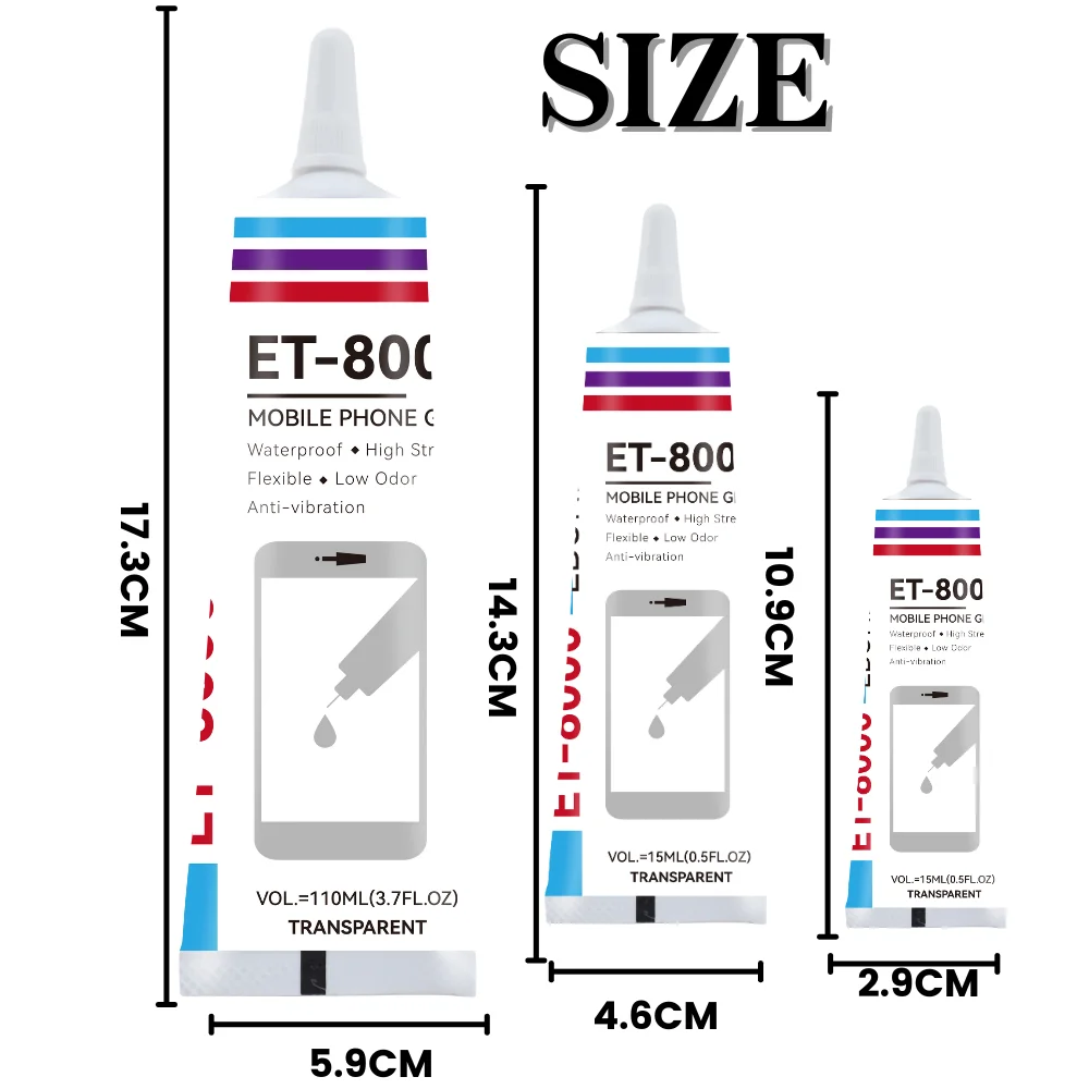 Clear T8000 Glue Phone Repair Jewelry Craft Electronic Component Contact Adhesive T-8000 Battery Back Glass High Strength Glue