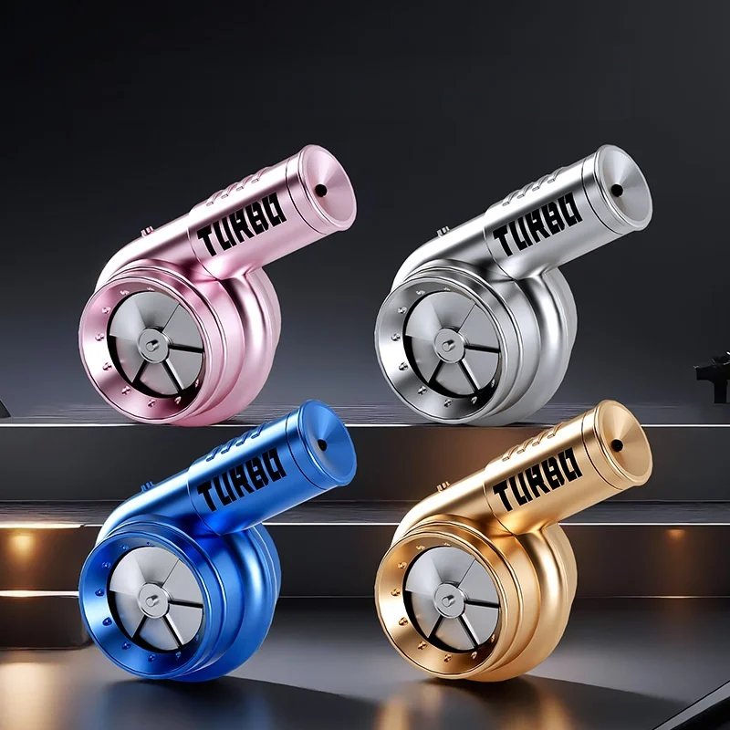 LED Light Turbo Keychain Real Engine Sound Spinning Turbine Fidget Toy Auto Fan Backpack Pendant Stress Relief Gift
