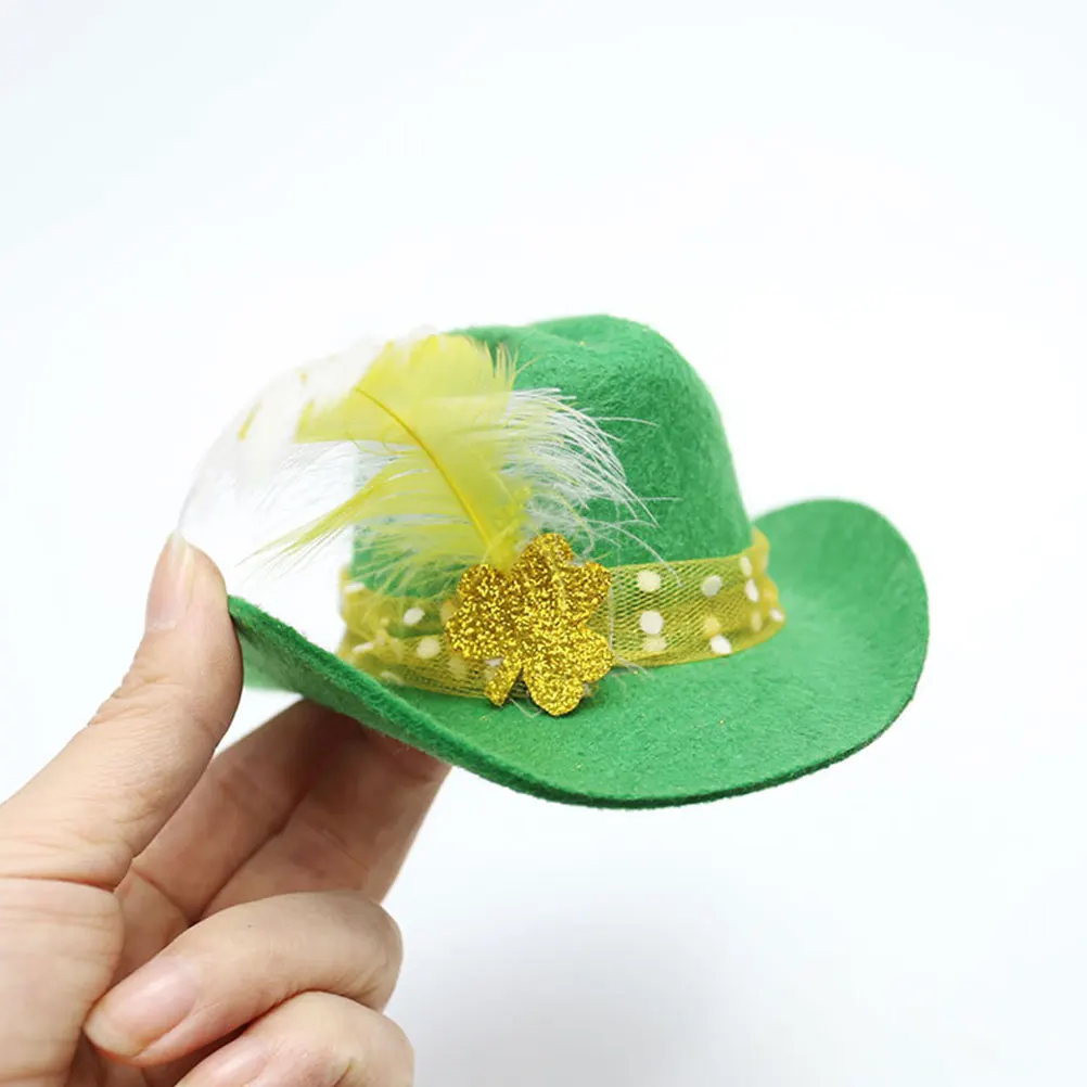 

4 Pcs Party Hats Yarn Leprechaun Foldable Kids Women St Patrick Patricks Day Hat Day Hairpins Festive Accessories