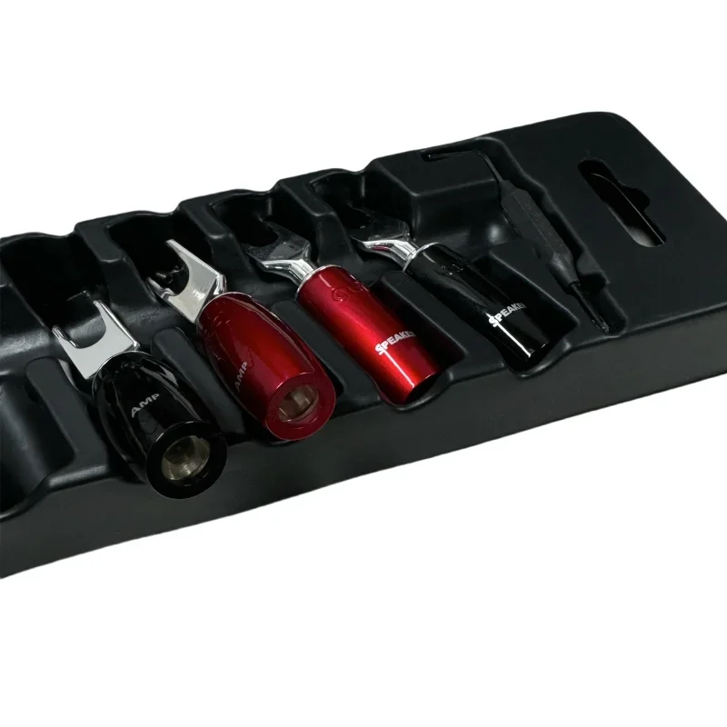 HiF Audio Adapter 507 Series Red Copper Amplifier Speaker Banana Plug Silver Plated Multi-Spade Connector
