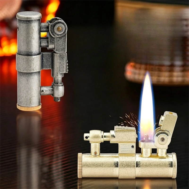 2026 Retro Zinc Alloy Press One Button Launch Ignition Kerosine Lighter Classic Remake Knock Machine Collection Lighters Gadgets