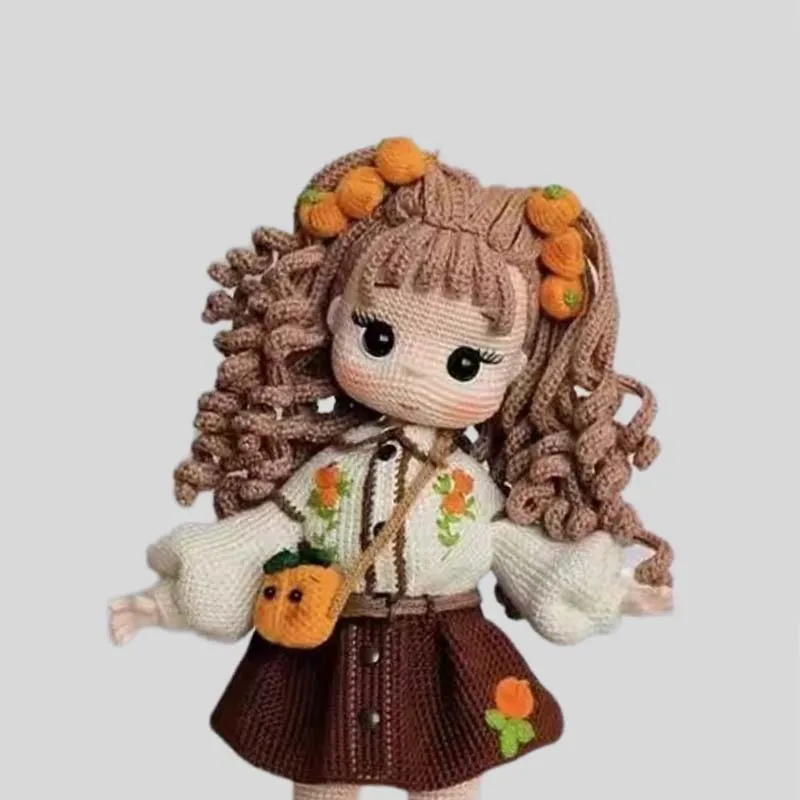 Handmade Knitting Doll Crochet Apricot Doll Crochet Dolls For Home Accessories Pattern Craft Toy Ornaments