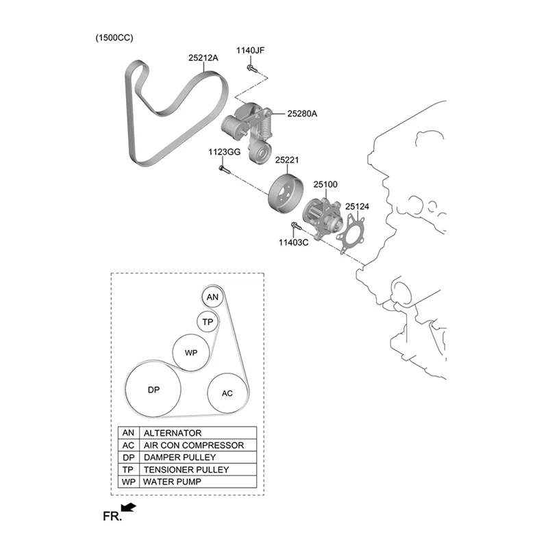 

Well 25100-2M020 Cooling Water Pump Assembly For Hyundai Accent Creta Kia Rio 1.5L 1.6L 2020-2023