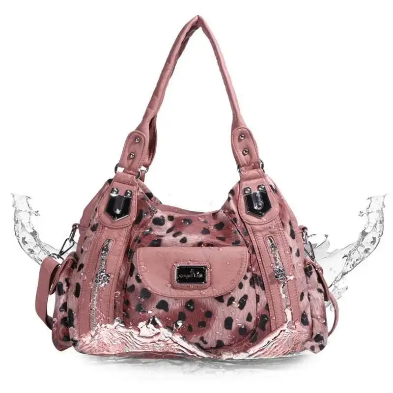 Vintage Haruku Leopard Patchwork Women's Handbags Fashion Design Ins Shoulder Bags Office Lady Y2k Casual Underarm Bag