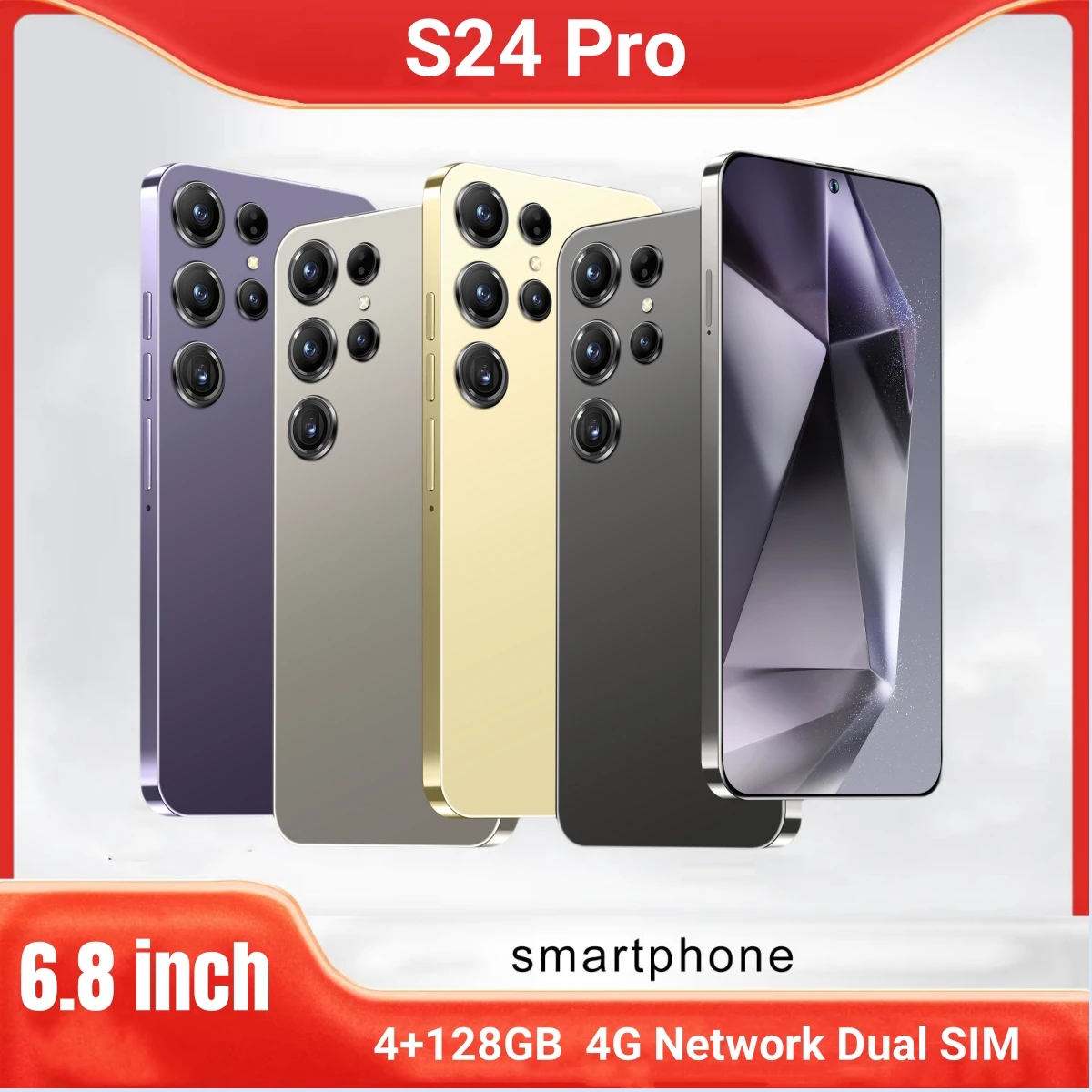 S24 Pro، هاتف ذكي يعمل بنظام أندرويد، 6.8 بوصة، ذاكرة وصول عشوائي 4 جيجابايت + 128 جيجابايت، 5000 مللي أمبير، 13 + 24 ميجابكسل، هاتف محمول، شرائح جوجل، شرائح مزدوجة، هواتف محمولة