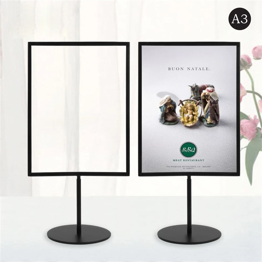 Shop Store Ads Literature Display Rack Clothing Advertising Display Table Stand New Product Promotion Poster Banner Label Frame