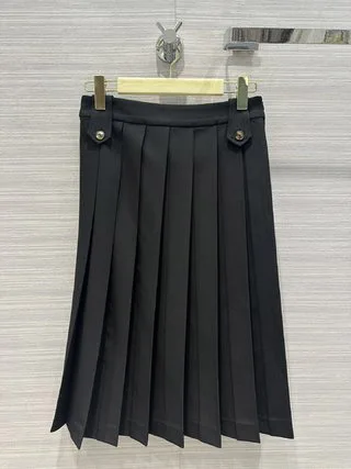 

2024 Women's Clothing Versatile slimming mid-length pleated skirt Spring Summer New 0504