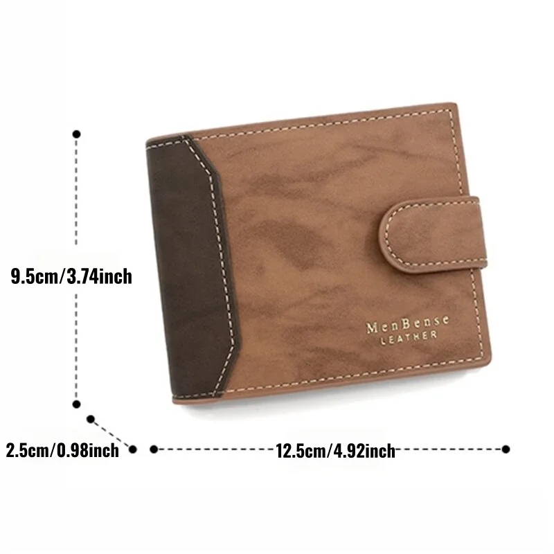 Men's Wallet with Hasp Business Card Holder Case Male Short Purse PU Leather Money Bag for Men Credit Card Wallets