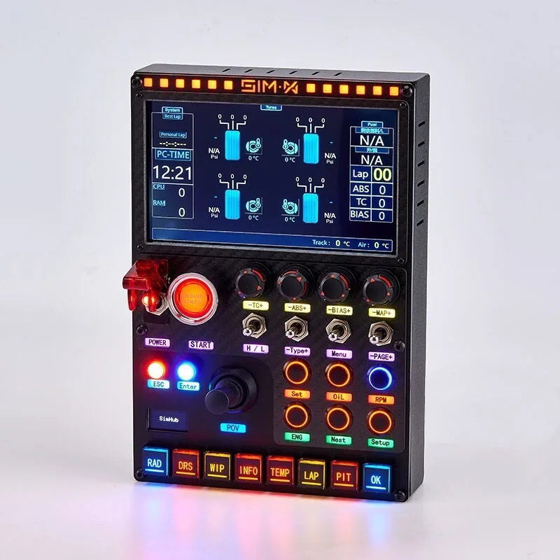 SIMX 7-inch RGB Instrument Central Control Box PRO Version PC Racing Simulator Control Box For Logitech G29 MOZA Thrustmaster