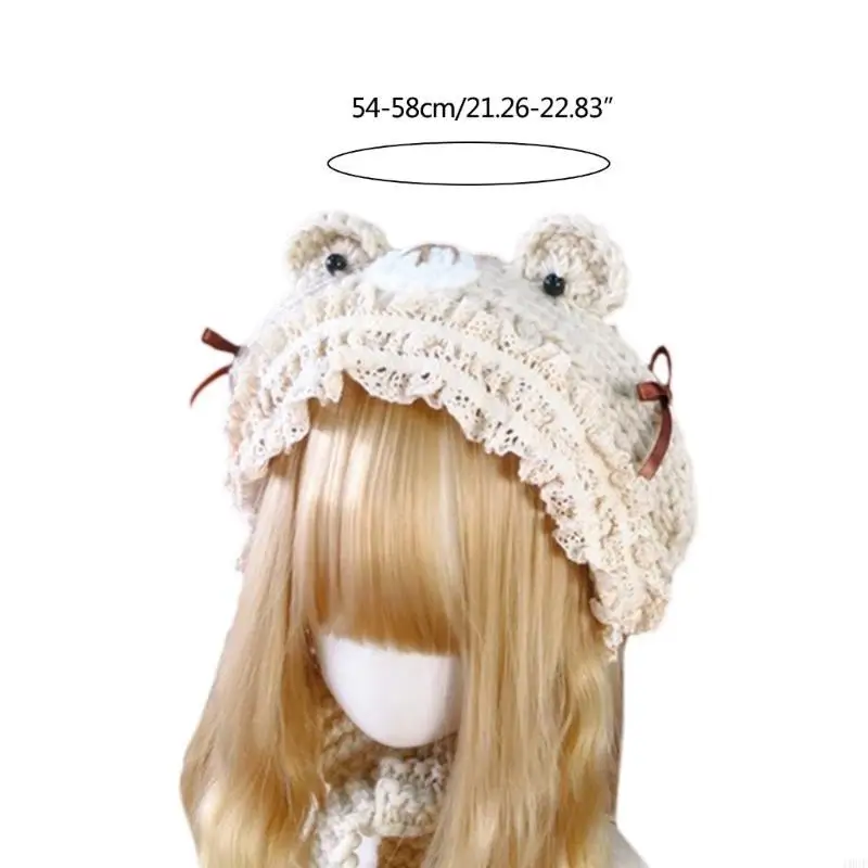 قبعات الأطفال الدافئة متماسكة قبعة صغيرة آذان لطيف محبوك قبعات الفتيات الشتاء أغطية الرأس #6