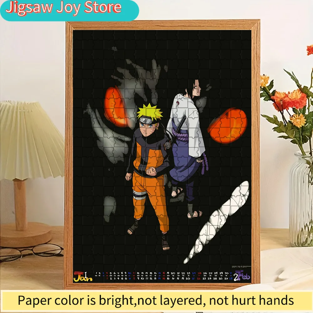 

Аниме-пазл из бумаги «Наруто: Саске и Девятихвостый демон», динамичная сцена с двумя ниндзя, коллекционная развивающая игрушка