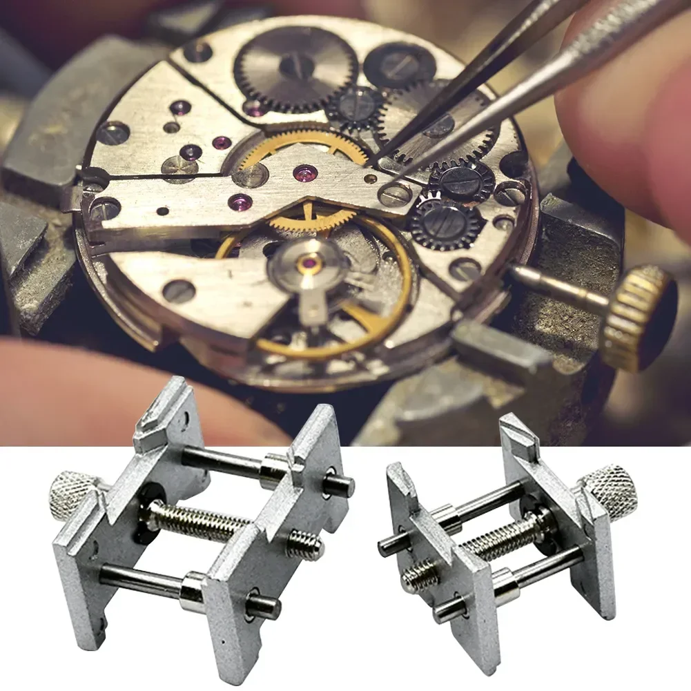 4039 4040 Watch Movement Holder Alloy Silvery Man Lady Quarzt Mechanical Watch Movement Clamp Tools For Watchmakers 2Pcs