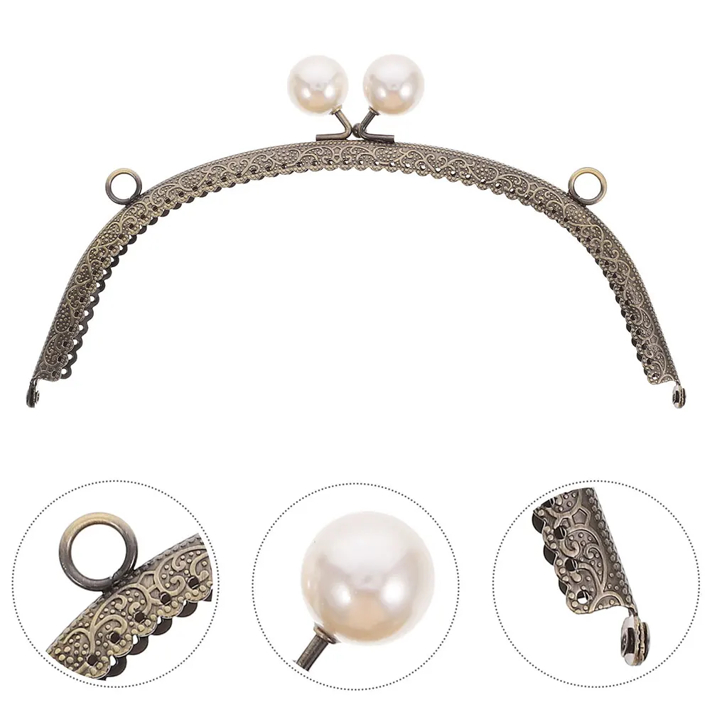 

2pcs Replacement Purse Clasp Frame Hardware Elegant Floral Design Metal Purse Handles For Bag Making Bag Accessories Handbag