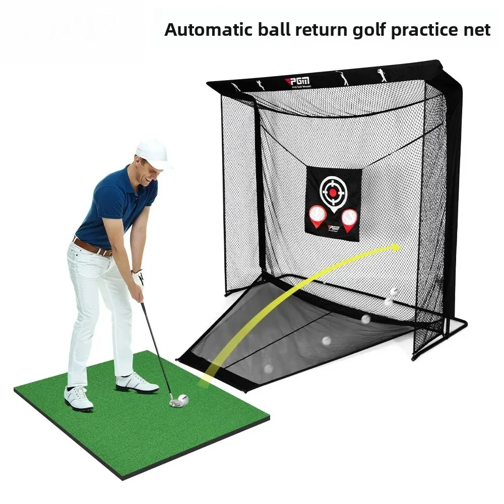 Indoor Golf Practice Net, Automatic Return Swing Cutting Strike Cage Tee Machine Equipment Training Kit