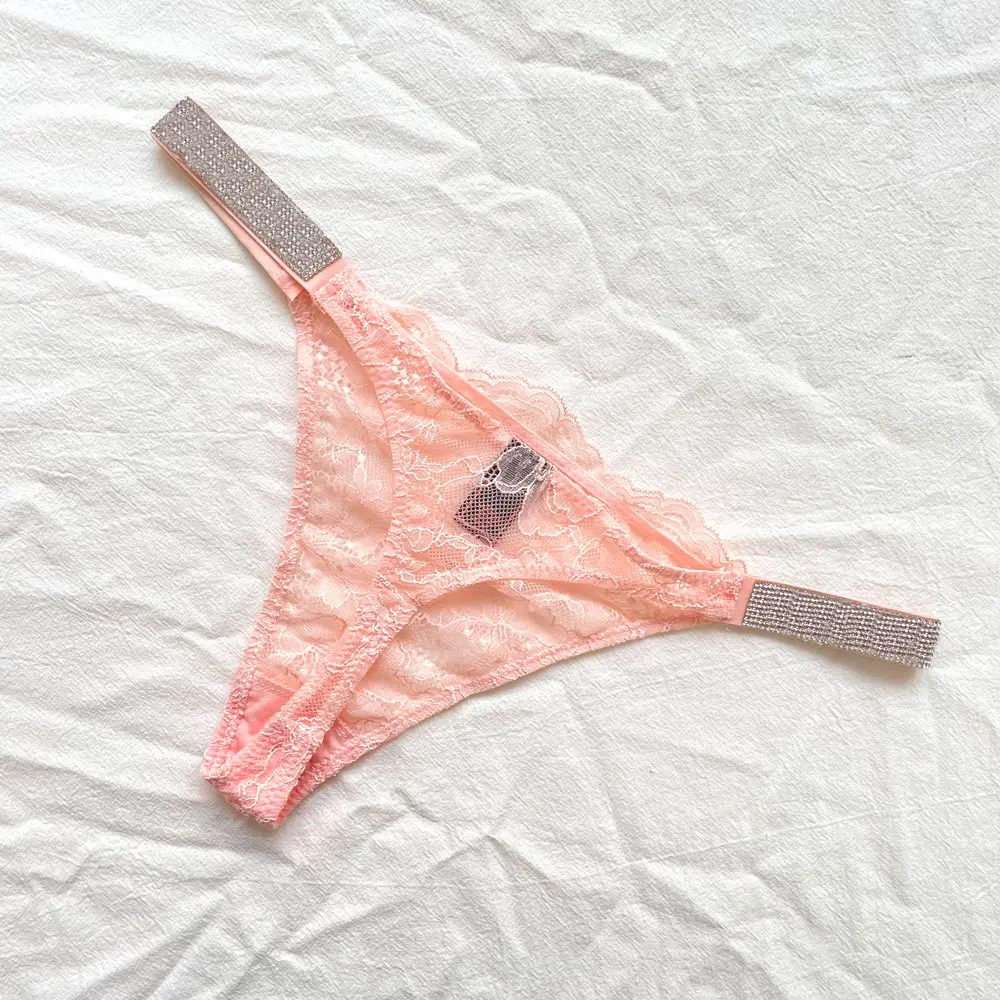 tanga de renda de cintura baixa para mulheres, roupa íntima sexy, charmosa, respirável, brilhante, confortável em um