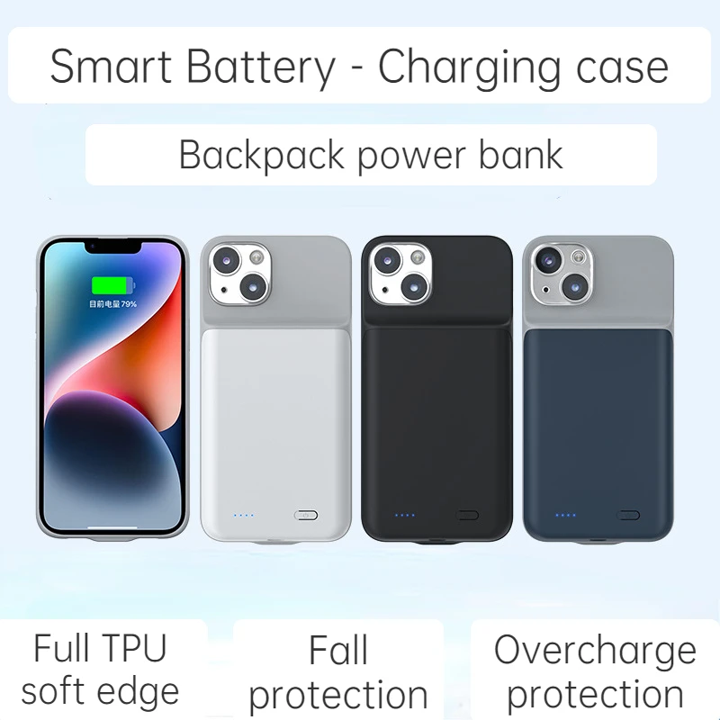 Applicable to iPhone 12/15 back clip wireless charging bank large capacity portable battery shell mobile power supply