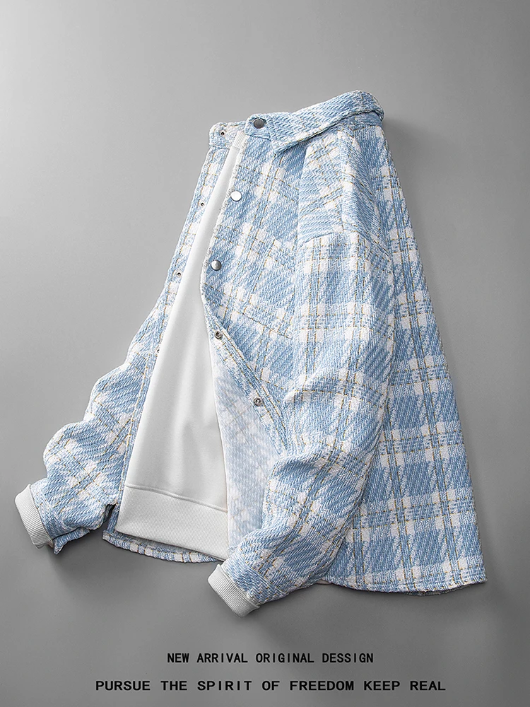 

Мужское джато в клетку в стиле преппи, весна-осень 2024, новое модное брендовое универсальное повседневное шерстяное пальто Haome высокого класса