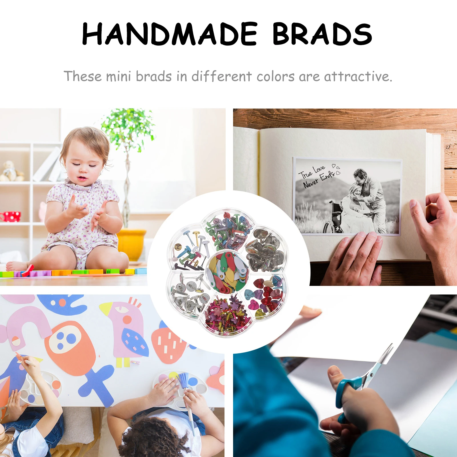 

Metal Mushroom Nails Round Head for Kids Craft DIY Handmade Tools Non Fading Durable Practical Colorful Toys