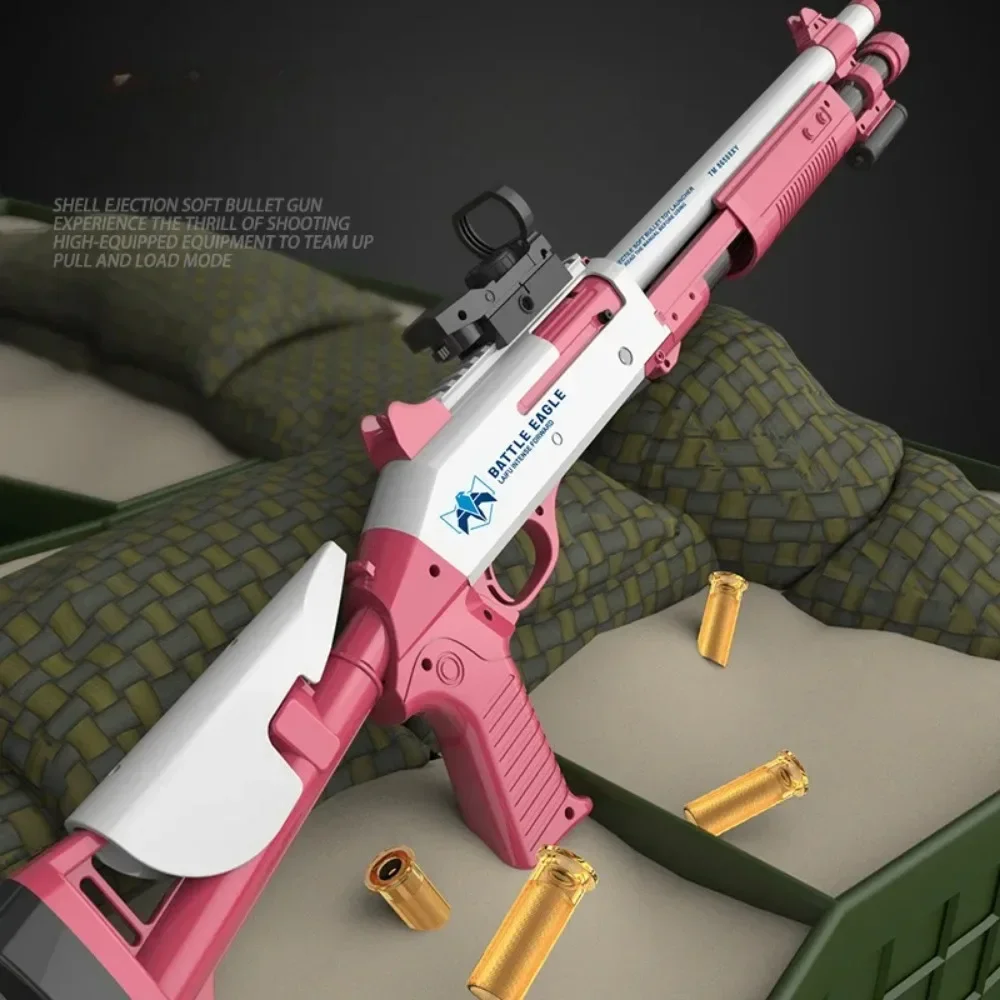 장난감 총 모델 폼 블래스터 샷건, 빈 탄피 배출 디자인, 9개의 탄창과 20개의 소프트 총알 포함, 남자아이 및 성인 생일 선물용