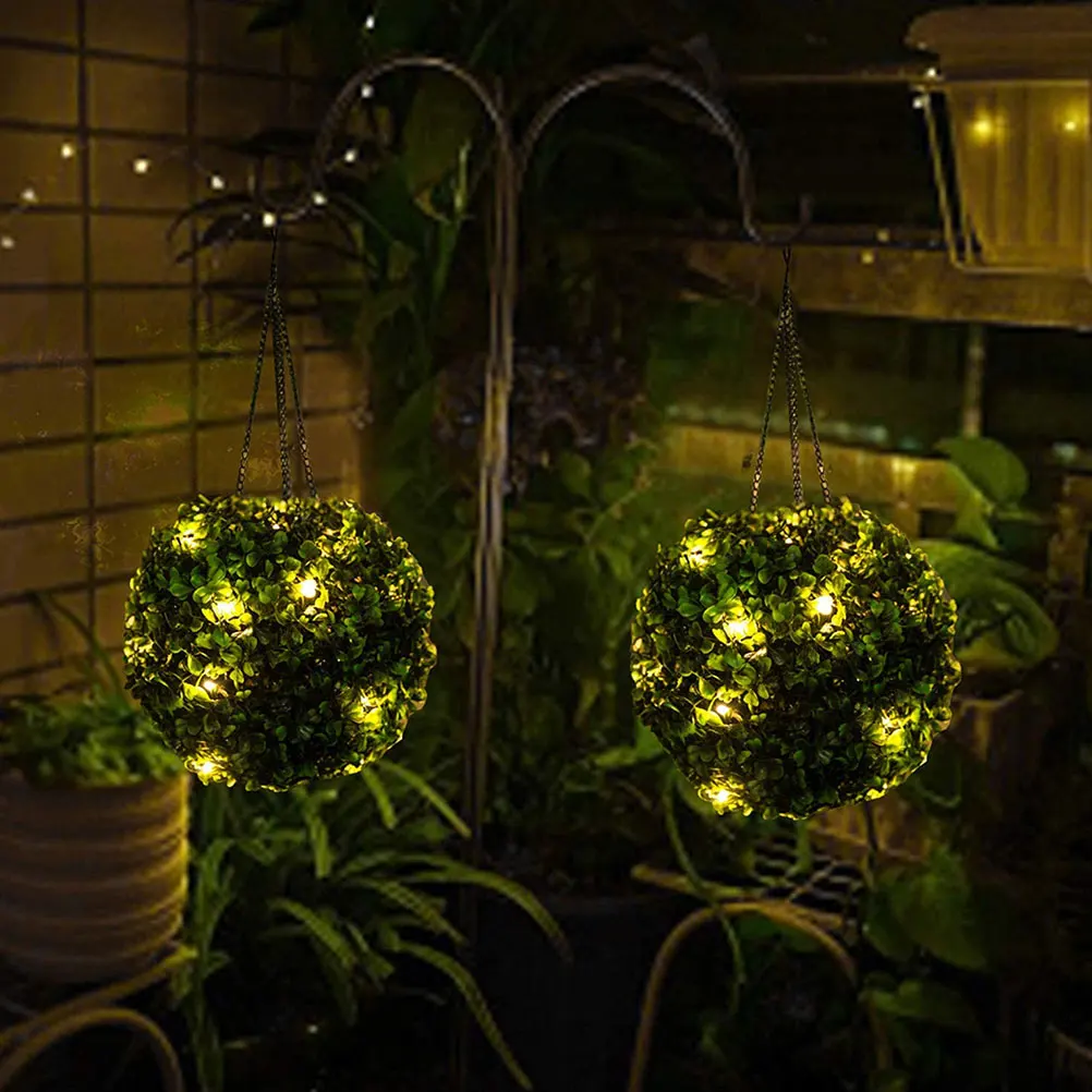 

Solar Powered Topiary Ball Light LED Grass Artificial Plants Decor Outdoor Garden Wedding Festival Seasonal Layout