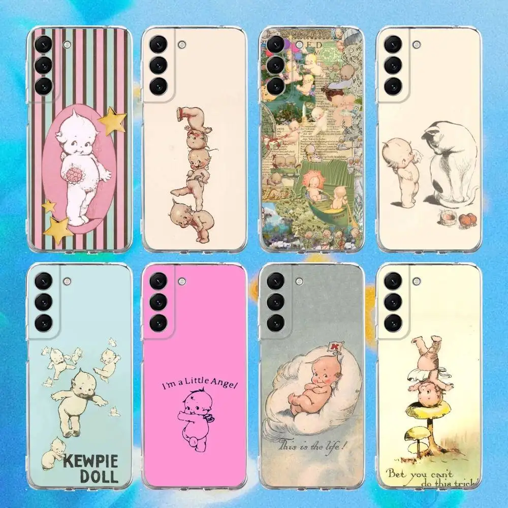 

Kewpie Cute Angel Phone Case Silicone For Samsung S30,S23,21,22,20 Ultra,S20 FE lite,S10,9,PIus Note20ultra Cover Clear