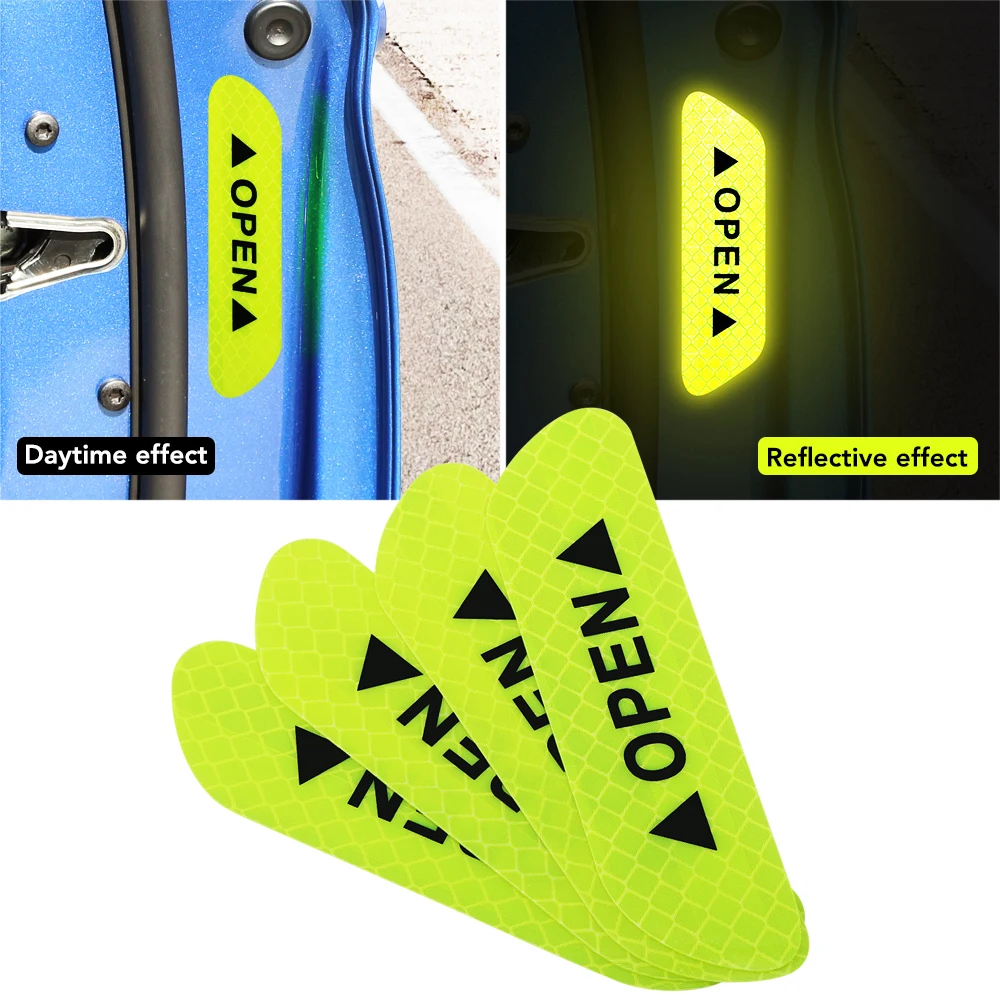 Car Door Sticker Safety Open Warning Reflector Tape For Ford Fiesta Ranger Focus Kuga Mustang S-MAX Transit Mondeo Fusion Esco