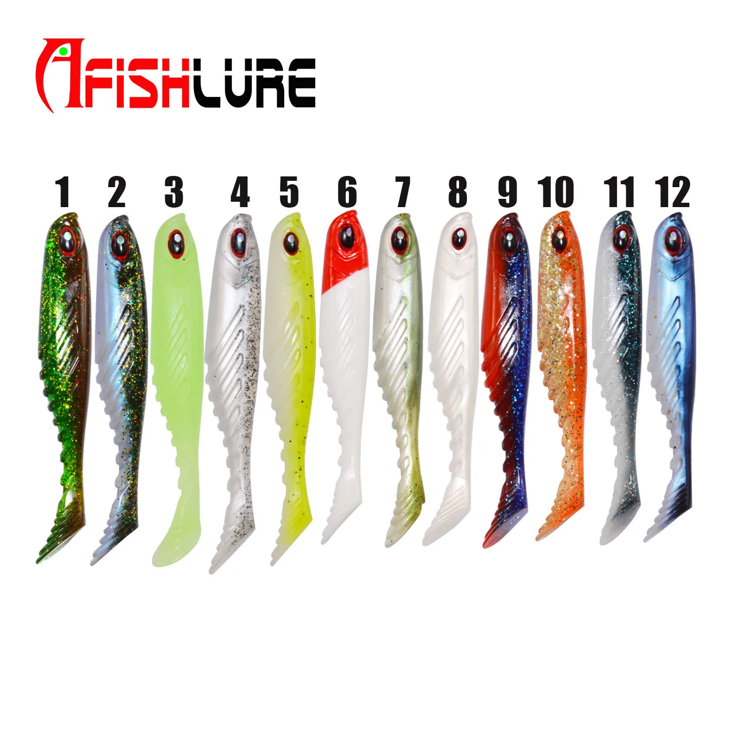 Afishlure 3pcs Pack T Tail Soft Shad Bait Lure 105mm/9.2g Soft Lure Artificial Wobblers