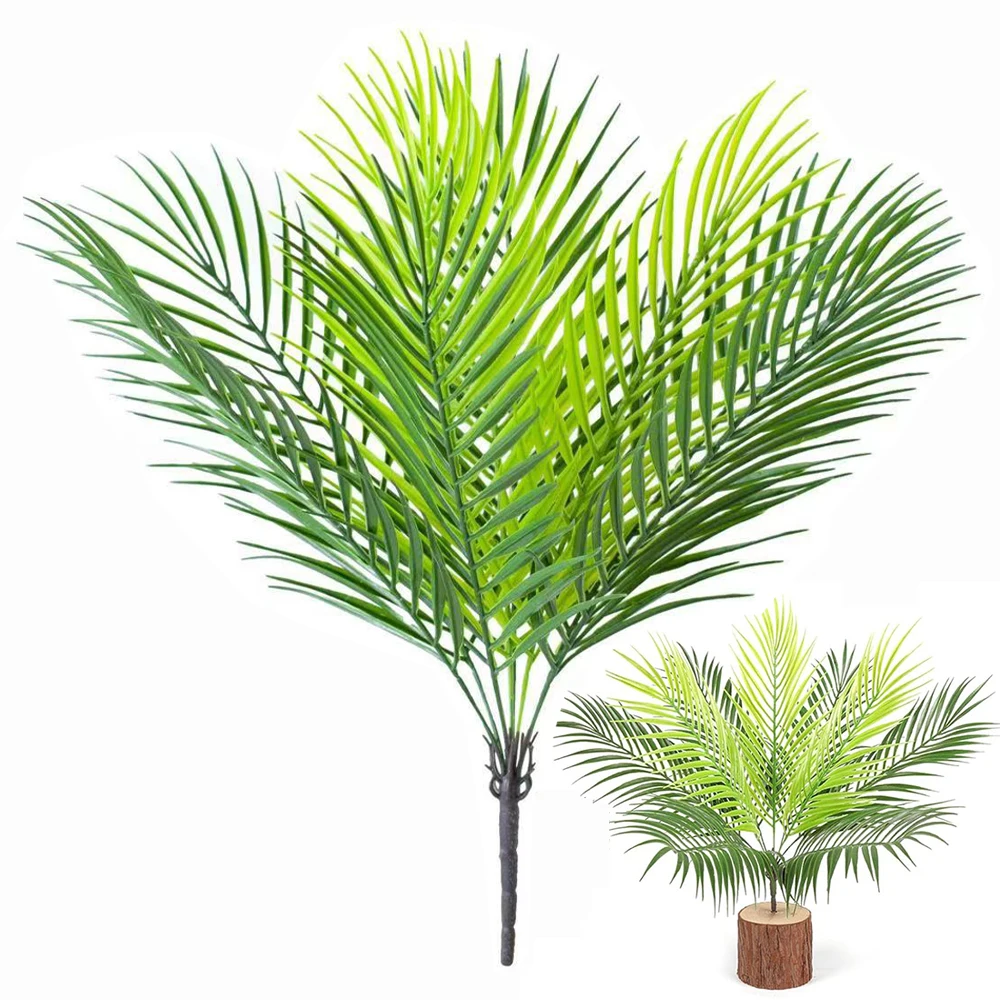 شجرة النخيل الاصطناعية النباتات البلاستيكية الخضرة وهمية فو للمنزل داخلي في الهواء الطلق حديقة زارع حشو حفل زفاف الديكور