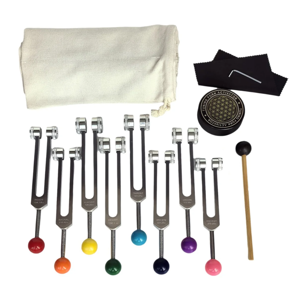 

Chakra Tuning Fork Set for Healing, Tuning Forks with Tuning Fork Activator for Healing,Sound Therapy,Keep Body SSQ