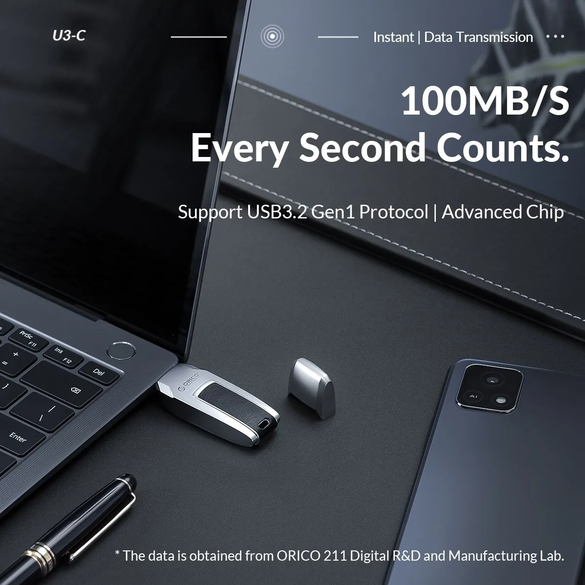 ORICO-USB 3.0 100 메가바이트/초 USB 플래시 드라이브, UFSD 금속 가죽 펜 드라이브 유형 C 256GB 128GB 64GB 32GB 자동차 모양 USB 스틱 Pendrive