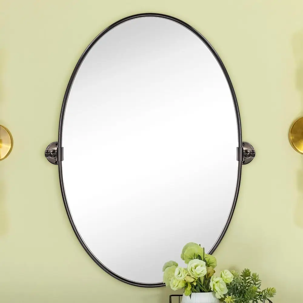 

Зеркало для ванной комнаты Armhouse, овальное, металлическое, с отделкой под бронзу, с поворотным механизмом, со скошенными краями, настенное, общие размеры 23,99 x 30 дюймов (Mi