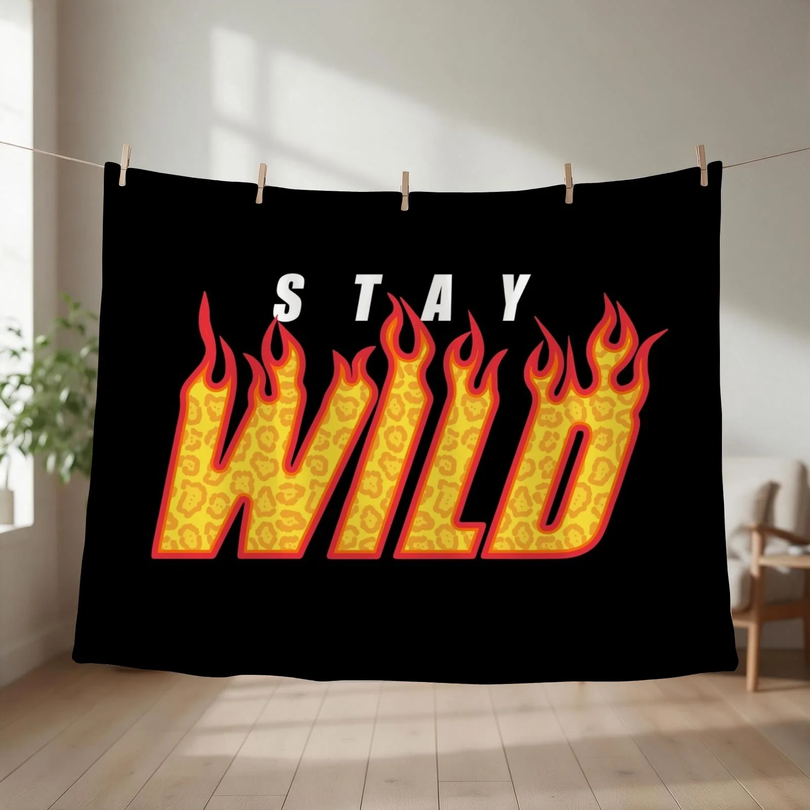 Stay Wild Fire Ben Azelart Throw Blanket valentine gift ideas Cute Plaid Extra Large Throw Nap Blankets