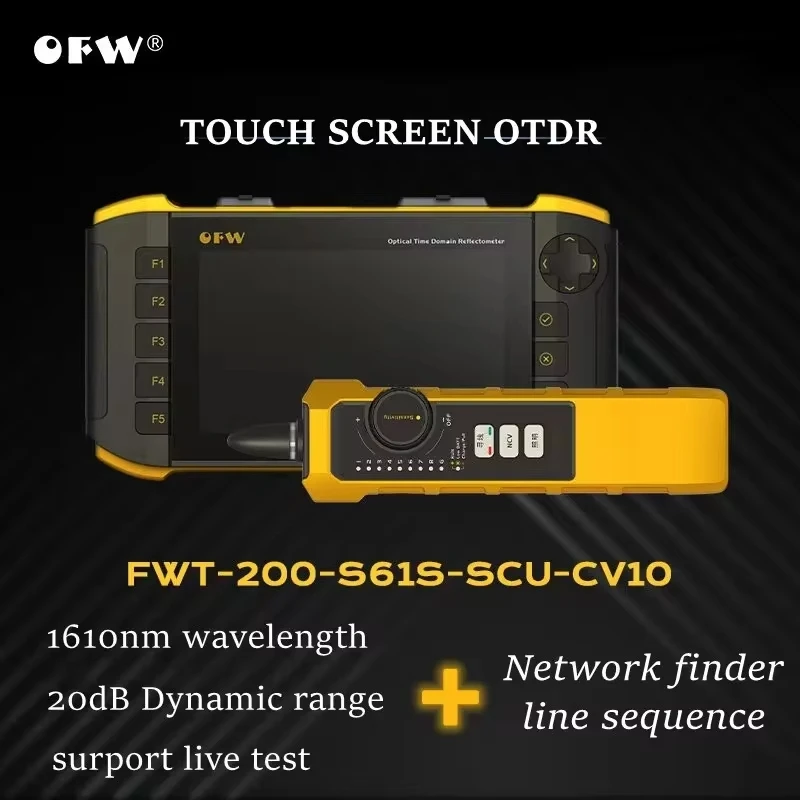 OFW OTDR 1610nm 1550nm20dB Optic Otdr Optical Reflector Active Fiber Live Tester Optical Reflectometer Touch Screen OPM VFL iOLA