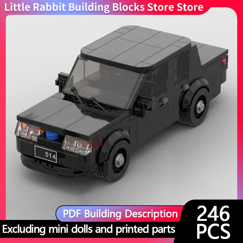 City Car Model MOC Building Bricks Police Interception Vehicle Modular Technology Children Holiday Gifts Assemble Toys Suit
