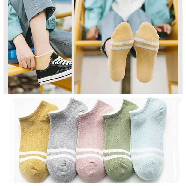 10Pairs/Set Women Men Cotton Short Socks Summer Thin Low Cut Soft Breathable Solid Color No Show High Quality Female Ankle Socks