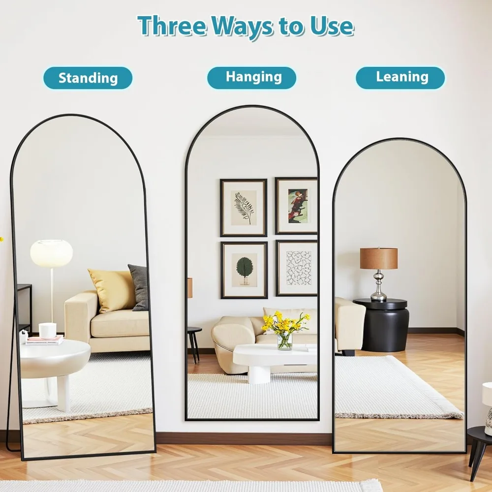Oversized Freestanding Floor Mirror, 71x26 Full Body Standing Mirror with Hanging Mount for Home Decor