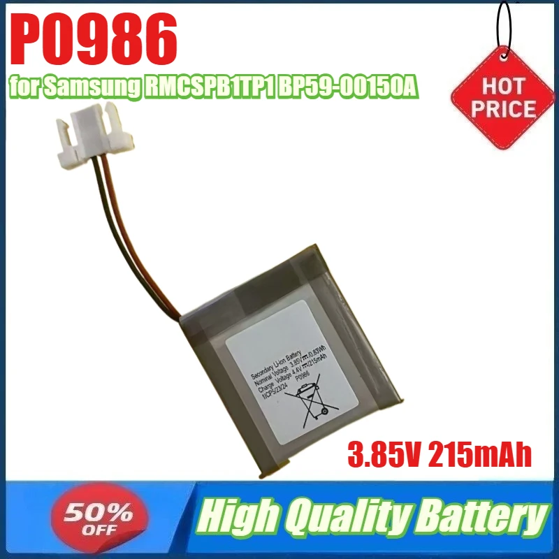 3.85V 215mAh P0986 Battery for Samsung Smart Screen Remote Control Board RMCSPB1TP1 BP59-00150A BN59-01357 Battery