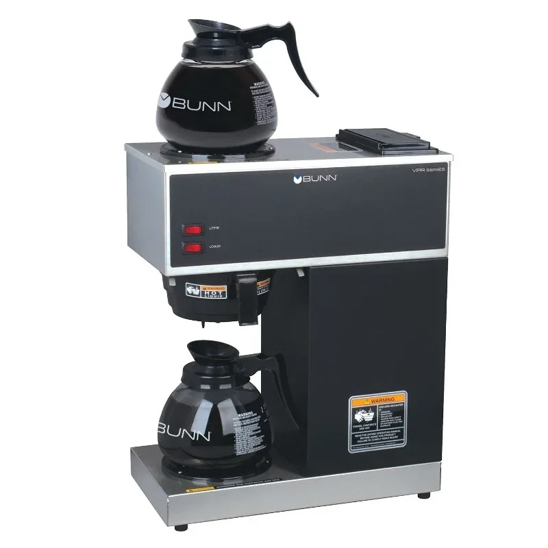 

Commercial Coffee Brewer with Upper and Lower Warmers and Two Glass Decanters, Stainless, Standard