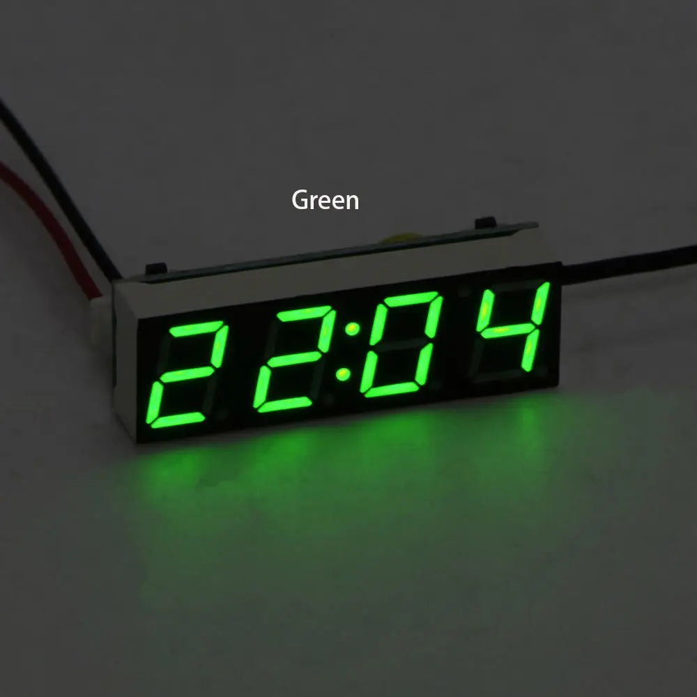 DIY Watch Mini Digital Timer LED Display Car Electric Clock Thermometer