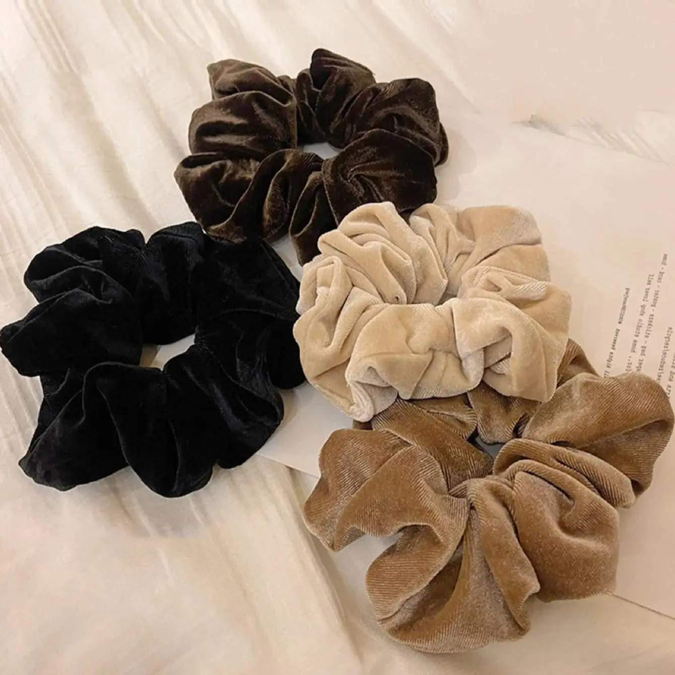 4 Stück solide Scrunchie Casual Haargummis Pferdeschwanzhalter Haargummis Haar Gummibänder Scrunchies Haarseil elastische Haargummi, Ha