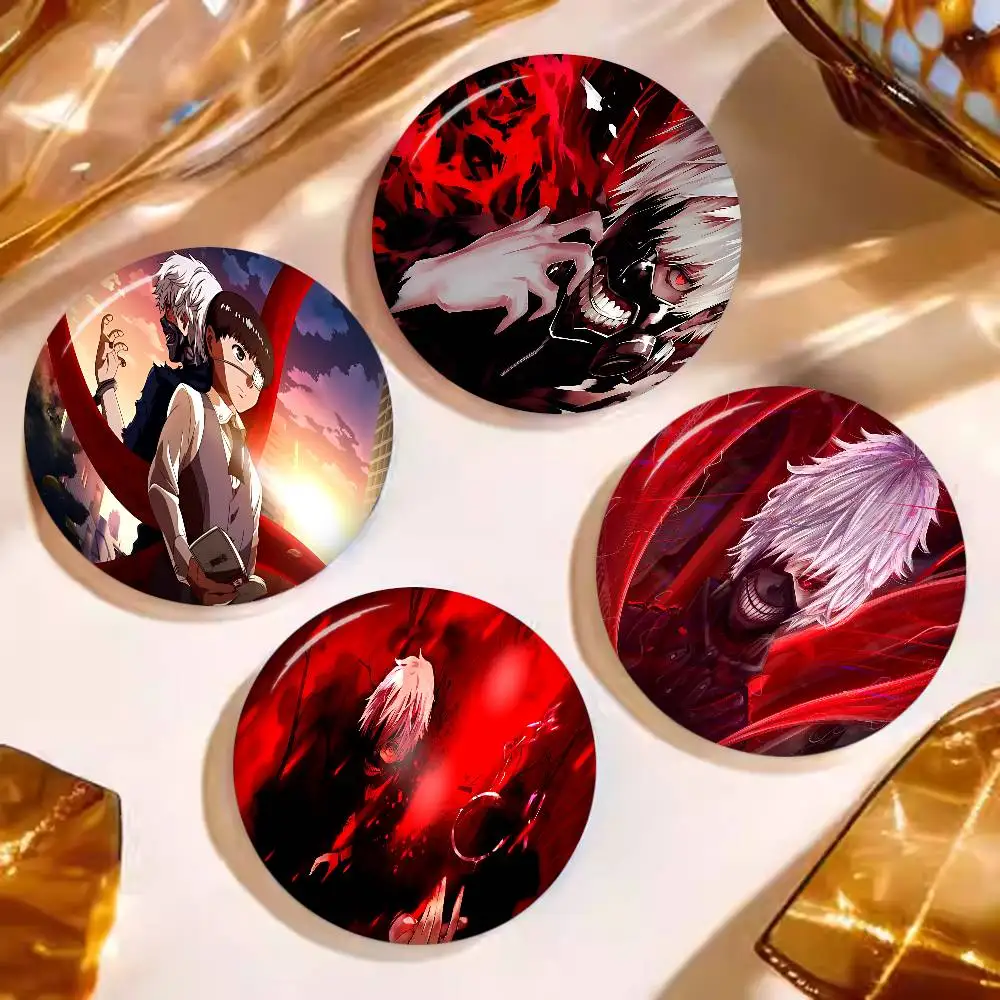 Anime Tokyo Ghoul Creative Pins Funny Faces Round Snap-in Brooch Badge Backpack Hat Accessories Jewelry Gifts