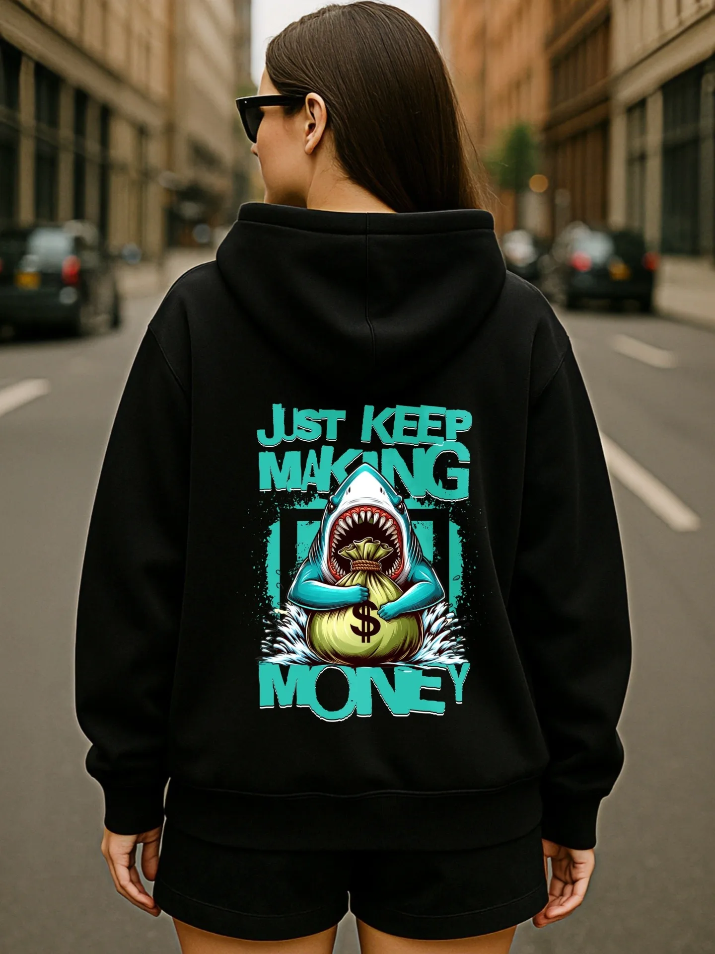 Sudadera con capucha gráfica para mujer, estampado de dibujos animados de perro lindo, estética informal, tela suave, uso diario informal, para hombres jóvenes