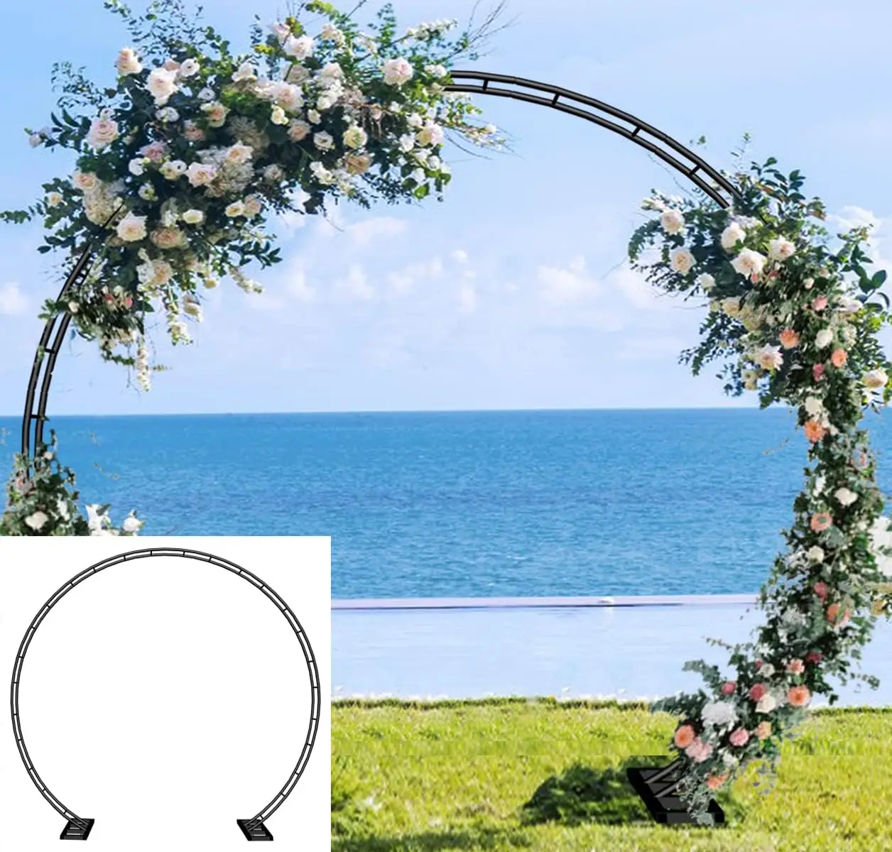 

Extra Large Wedding Arch for Ceremony 8.5Ft Wide 7.4Ft High, Metal Balloon Arches Backdrop Stand