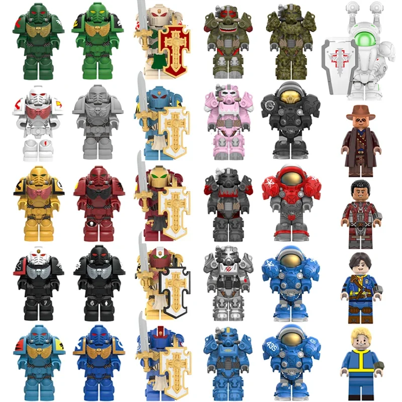 

MY801-MY805 MY601-MY615 Ultramarines Swordsmen Guarding T60 Power Armor Mini Robot Figure Bricks Assembling Doll Building Blocks