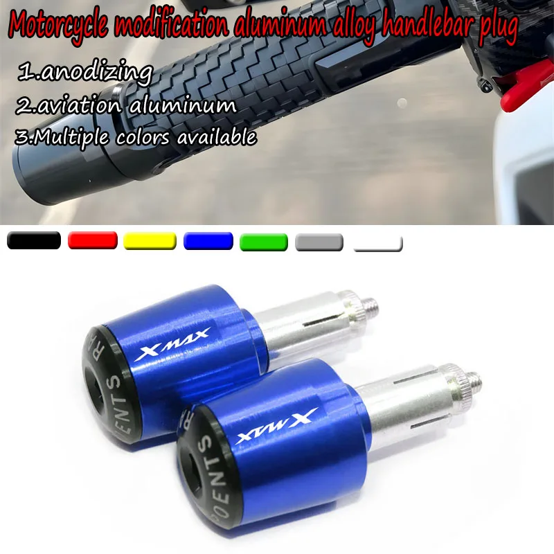 Tapones de manillar CNC para motocicleta, compatibles con Yamaha XMAX 125 250 300 400 X-MAX 2017 2018 2019 2020-2025+
