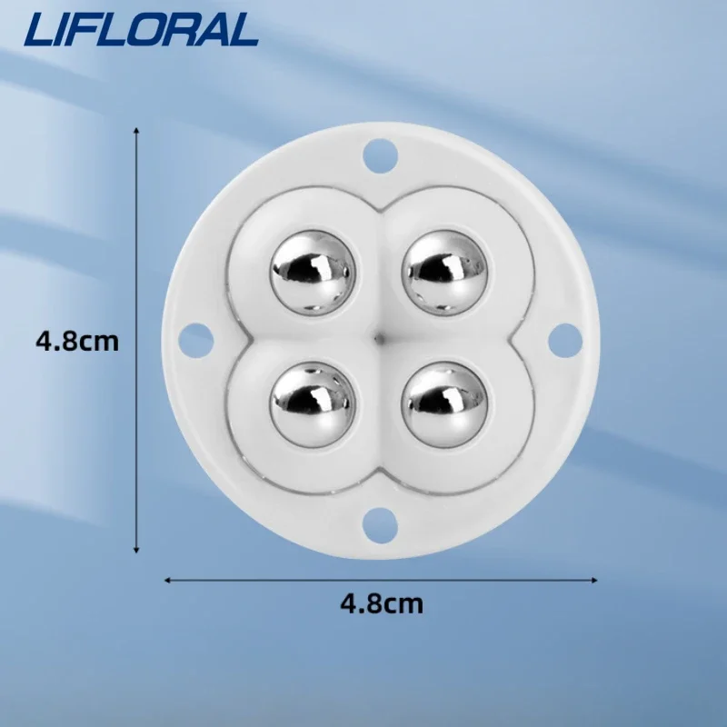 4Pcs 360° Rotation Mini Self Adhesive Type Mute Ball Universal Wheel 4 Beads Furniture Casters Wheels Stainless Steel Wheel