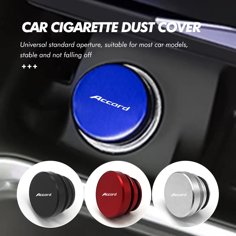 Alloy Socket Dust-Proof Metal Car Cigarette Lighter Button CoverFor Honda Accord 9 10 9th 10th 2014 2015 2016 2017 2018 2019