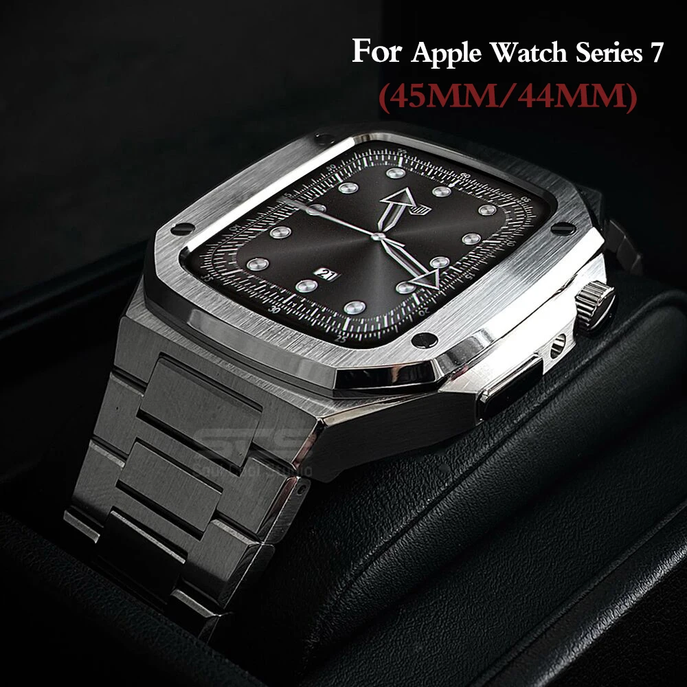 

Protector Luxury For Apple Watch 9 316L Stainless Case Iwatch Series 8 7 6 5 4 SE Accessories 45mm 44mm modification Kit Man